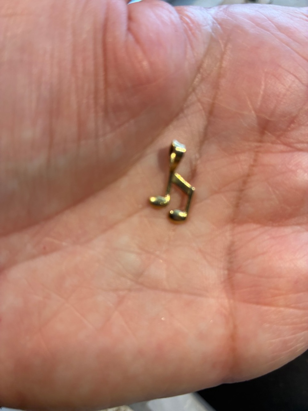 14 K Gold Musical Note Pendant Necklace Charm - Picture 2 of 4